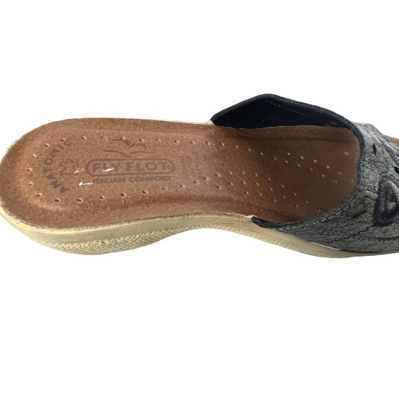Fly Flot Sandals  Women's EUR 37 / US 7  Anatomic Italian Comfort Wedge Slides - Picture 9 of 11